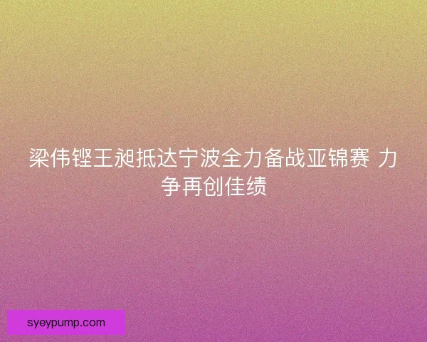 梁伟铿王昶抵达宁波全力备战亚锦赛 力争再创佳绩