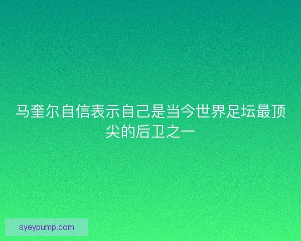 马奎尔自信表示自己是当今世界足坛最顶尖的后卫之一