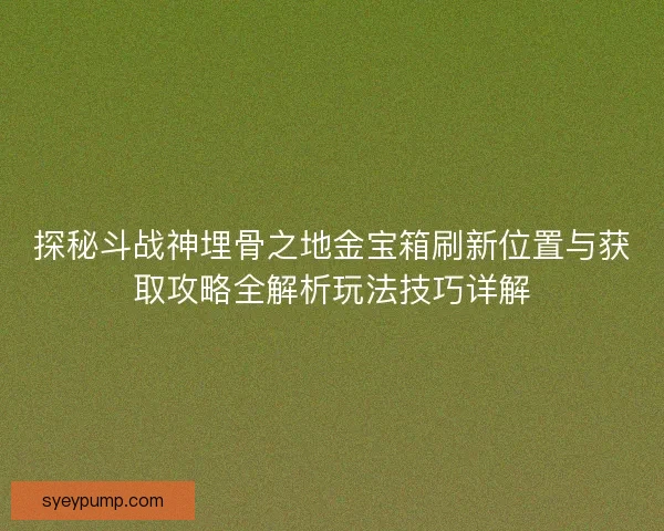 探秘斗战神埋骨之地金宝箱刷新位置与获取攻略全解析玩法技巧详解