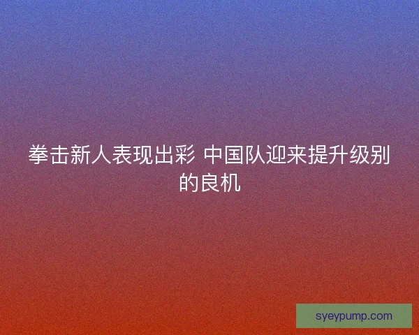 拳击新人表现出彩 中国队迎来提升级别的良机